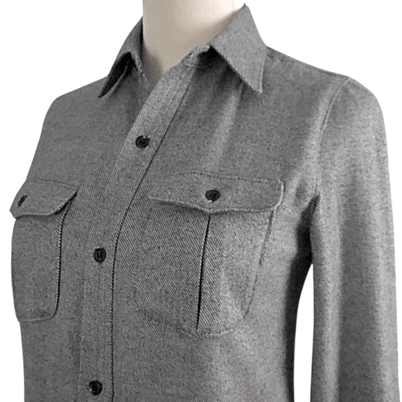 RAG & BONE Long Sleeve Mini Dress, Heather Grey, Button Up Shirtdress, Size 6 - Picture 3 of 9